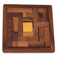 Handmade Indian Wood Jigsaw Puzzle - Wooden Tangram for Kids - Travel Game for Families - Unique Gift for Children-thumb1