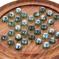 Solitaire Board Puzzle Games In Sheesham Wood With Glass Marbles-thumb1