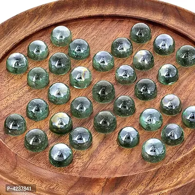 Solitaire Board Puzzle Games In Sheesham Wood With Glass Marbles-thumb2