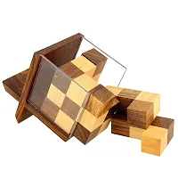 Handmade Indian Rubik's Cube Block with Stand Puzzle - Soma Cube for Kids - Travel Game for Families-thumb1