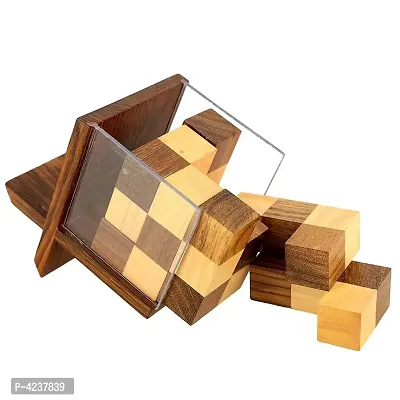 Handmade Indian Rubik's Cube Block with Stand Puzzle - Soma Cube for Kids - Travel Game for Families-thumb2