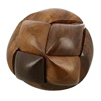 Hand-Crafted Wooden Jigsaw Soccer Ball 3D Brain Teaser Puzzle Game-thumb1