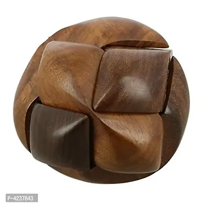 Hand-Crafted Wooden Jigsaw Soccer Ball 3D Brain Teaser Puzzle Game-thumb2