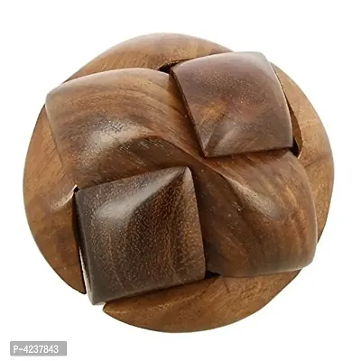 Hand-Crafted Wooden Jigsaw Soccer Ball 3D Brain Teaser Puzzle Game-thumb0