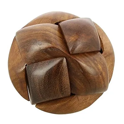 Hand-Crafted Wooden Jigsaw Soccer Ball 3D Brain Teaser Puzzle Game