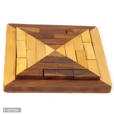 Handmade Square Wood Tangram Puzzle Game Set Great Gift for Kids-thumb0