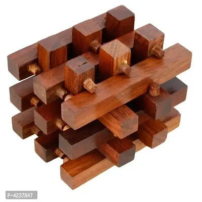 Handmade Wooden IQ Teaser Puzzle Magic Games Jailed Square for Children Unique Gifts-thumb0
