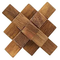 Handmade Wooden Crystal IQ Teaser Puzzle - 3D Magic Game Mini Cross For Children - Unique Kids Gifts-thumb2