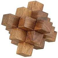 Handmade Wooden Crystal IQ Teaser Puzzle - 3D Magic Game Mini Cross For Children - Unique Kids Gifts-thumb4