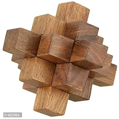 Handmade Wooden Crystal IQ Teaser Puzzle - 3D Magic Game Mini Cross For Children - Unique Kids Gifts-thumb5