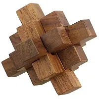 Handmade Wooden Crystal IQ Teaser Puzzle - 3D Magic Game Mini Cross For Children - Unique Kids Gifts-thumb1