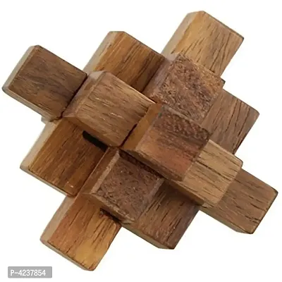 Handmade Wooden Crystal IQ Teaser Puzzle - 3D Magic Game Mini Cross For Children - Unique Kids Gifts-thumb0