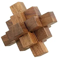 Handmade Wooden Crystal IQ Teaser Puzzle - 3D Magic Game Mini Cross For Children - Unique Kids Gifts-thumb3