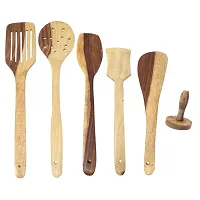 Wooden Sheesham Ladel Set Of 5 + 1 Masher-thumb1