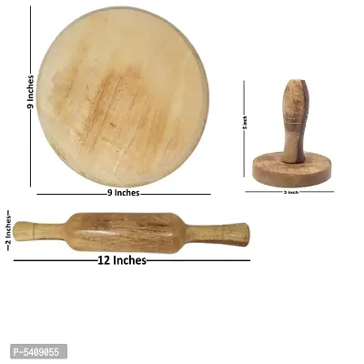 Wooden Skimmers Set With Chakla Belan And Masher-thumb5