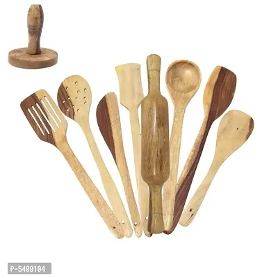 Wooden Spoon Set Of 9 Pcs/ Wooden Spatula, Ladle  Kitchen Tools Set