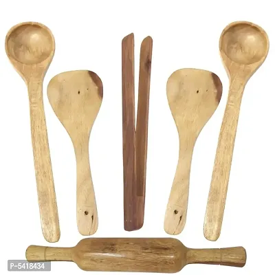 Wooden Ladles, Rolling Pin And Chimta