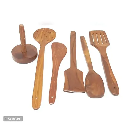 Brown Wooden Skimmer - 6 Pieces-thumb0