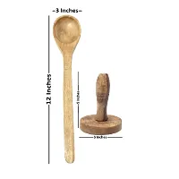Brown Wooden Skimmer Set Of 5 With A Masher-thumb3