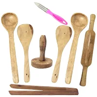 Wooden Ladles, Rolling Pin, Masher, Peeler And Chimta-thumb1