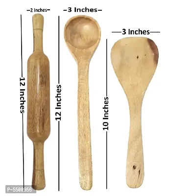 Wooden Ladles, Rolling Pin, Masher, Peeler And Chimta-thumb4