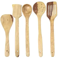 Handmade Wooden Serving And Cooking Spoon Kitchen Tools Utensil, Set Of 5-thumb2