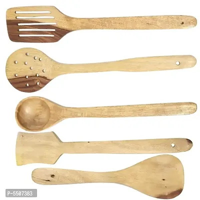 Handmade Wooden Serving And Cooking Spoon Kitchen Tools Utensil, Set Of 5-thumb4