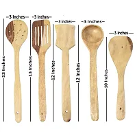 Handmade Wooden Serving And Cooking Spoon Kitchen Tools Utensil, Set Of 5-thumb1