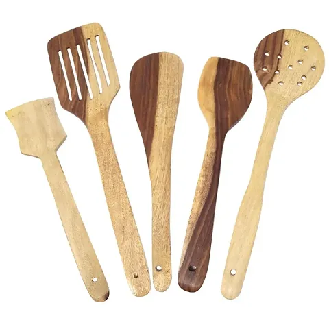 Premium Quality Wooden Handmade Serving And Cooking Spoon Set