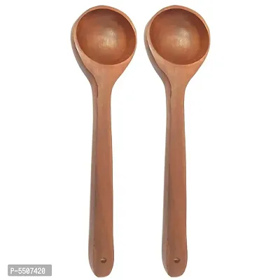 Brown Wooden Spoon Set Of Two-thumb0