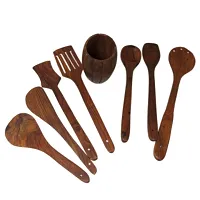 Wooden Kitchen Set Of 8 Including Wooden Barrel Shaped Stand-thumb1