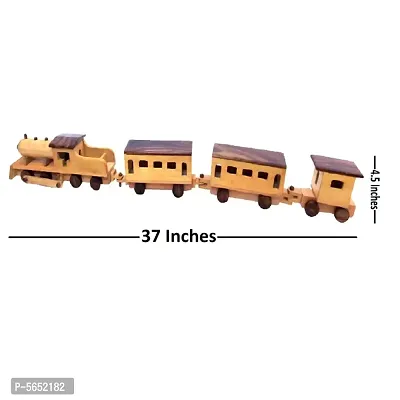 Beautiful Jumbo Wooden Train  Replica Moving Toy Showpiece-thumb5