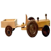 Beautiful Wooden Tractor Trolley Moving Toy-thumb1