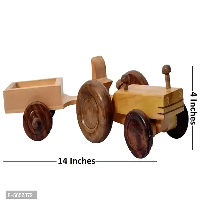 Beautiful Wooden Tractor Trolley Moving Toy-thumb4