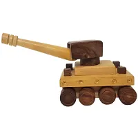 Beautiful Wooden War Tank Moving Toy Showpiece-thumb3