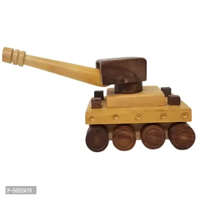 Beautiful Wooden War Tank Moving Toy Showpiece-thumb4