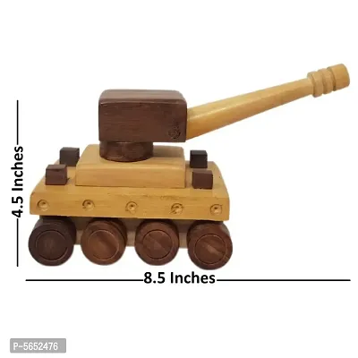 Beautiful Wooden War Tank Moving Toy Showpiece-thumb5