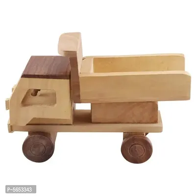 Beautiful Wooden Classical Dumper Truck Moving Toy Showpiece