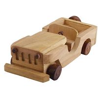 Beautiful Wooden Classical Vintage Open Car Moving Toy Showpiece-thumb1