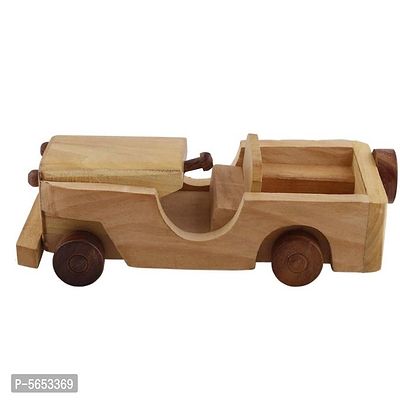 Beautiful Wooden Classical Vintage Open Car Moving Toy Showpiece-thumb3