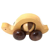 Wooden Tortoise Moving Toy With Wheels - For Kids & Home Decor-thumb1
