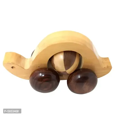 Wooden Tortoise Moving Toy With Wheels - For Kids & Home Decor-thumb2