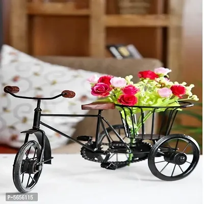 Wrought iron Handicraft Rickshaw Showpiece Home & Decor Vases-thumb3