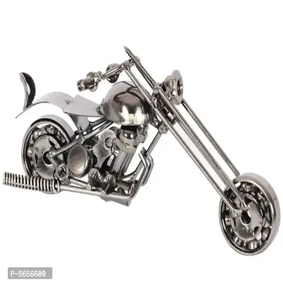Chopper Long Fork Motorcycle Scrap Metal Sculpture-thumb0