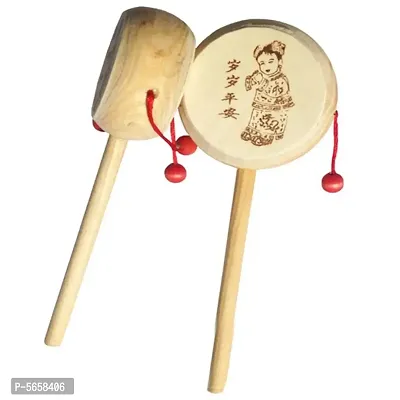 Wooden Rattle Drum Instrument Child Musical Toy (Set Of 2)-thumb0