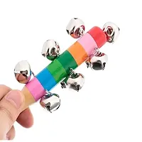Colorful Wooden Rainbow Handle Jingle Bell Rattle Toys Pack Of 1 Rattle-thumb2