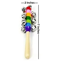 Colorful Wooden Rainbow Handle Jingle Bell Rattle Toys Pack Of 1 Rattle-thumb4