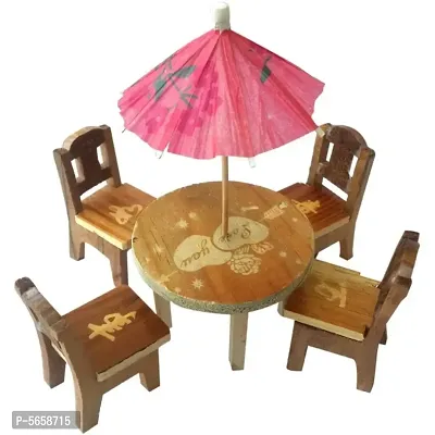 Cute Wooden Doll House Miniature Dinning Table For Kids 3+ Years-thumb0