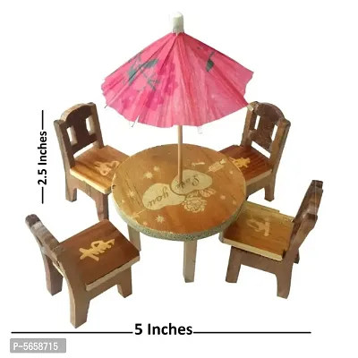 Cute Wooden Doll House Miniature Dinning Table For Kids 3+ Years-thumb3