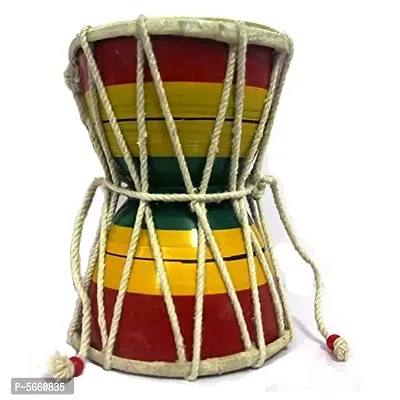 Handmade Wooden Shiv Damru Percussion Indian Classical Instrument-thumb0